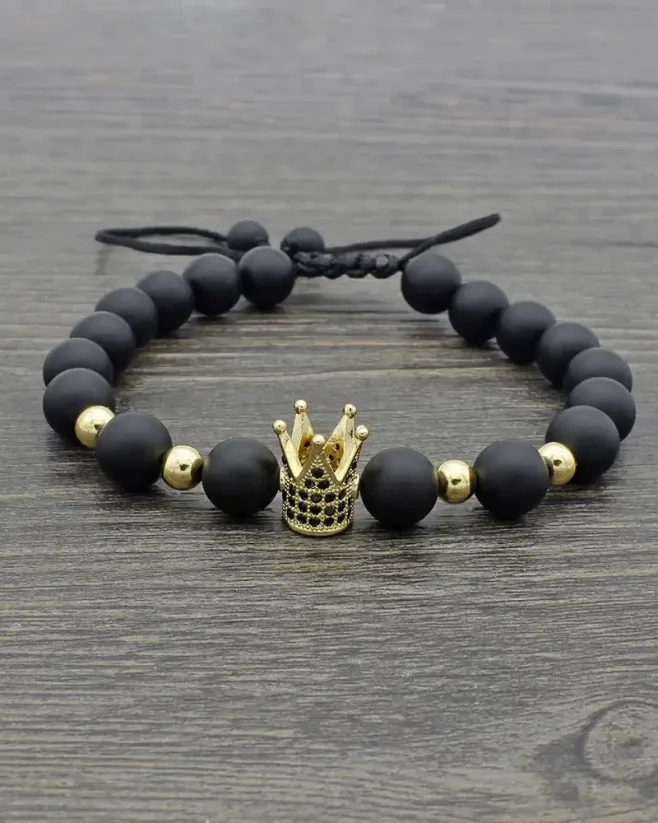 Men's adjustable bracelet Zircon Crown