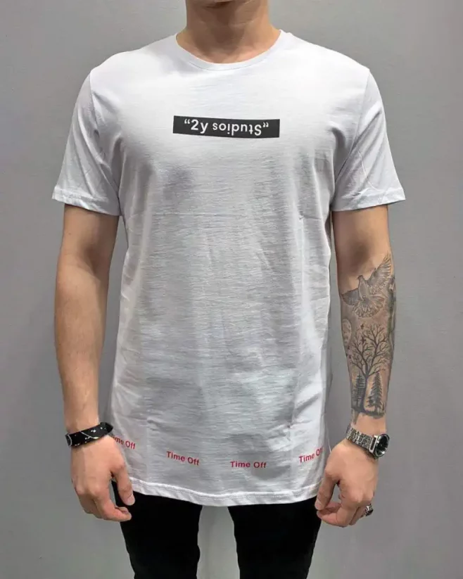 White men's extended t-shirt 2Y Premium Time Off