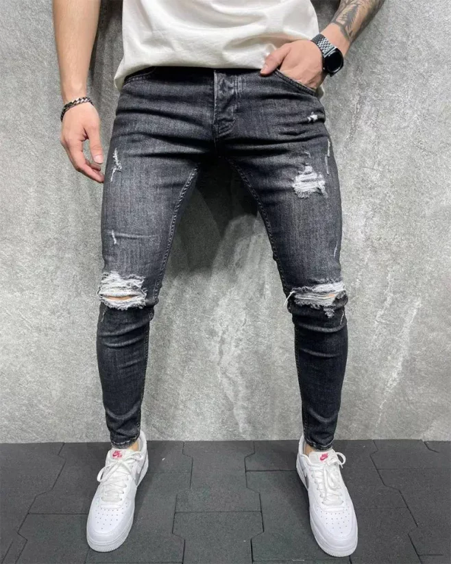 Tmavě-šedé pánské džíny 2Y Premium Legal