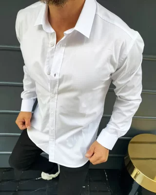 Elegant men's shirt white Side