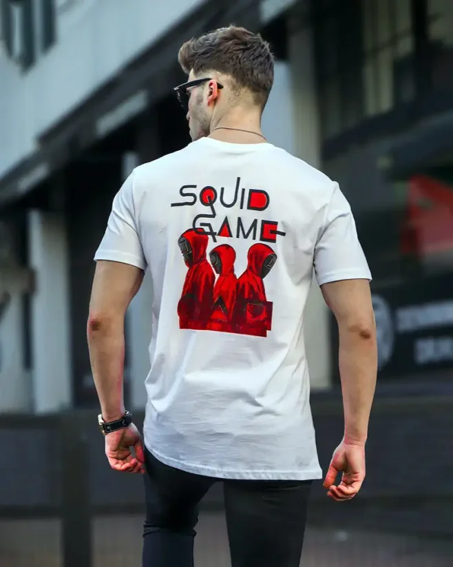 Bílé pánské triko MX Squid Game