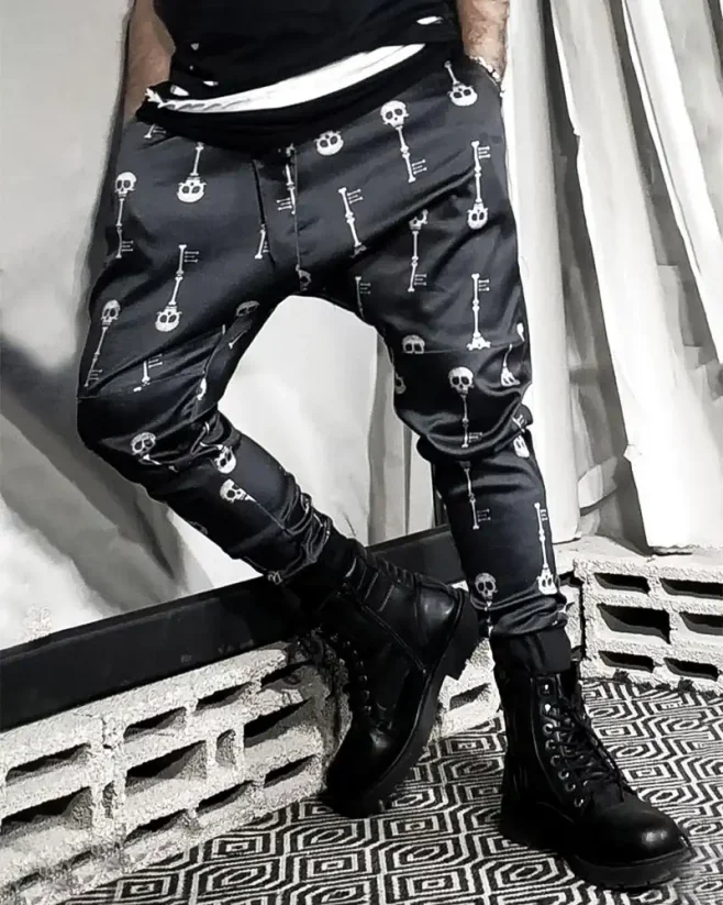 Men's jogger pants black OT SS Skull - Size: L