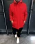 Extended men's transitional jacket red W001 - Size: S