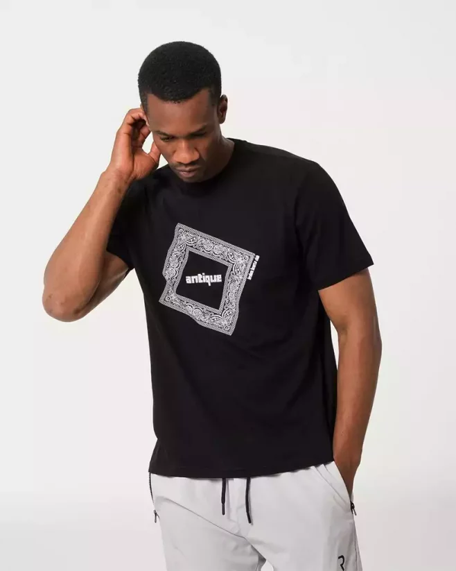Black men's t-shirt Antique - Size: XL