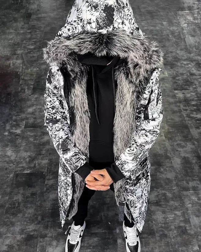 Predĺžená maskáčová pánska zimná bunda parka OJ Legend