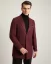 Men's winter coat with a sharp collar burgundy - Size: 50 (M/L)