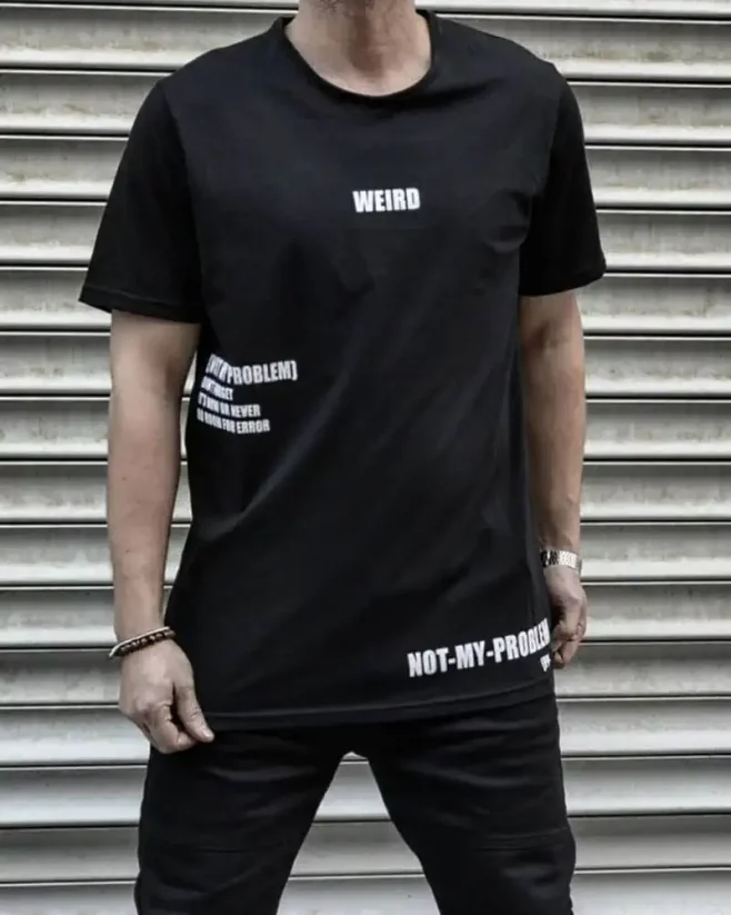 Black men's t-shirt OT SS Weird - Size: M