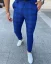 Pánske elegantné kárované nohavice modré DJP21