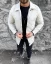 Elegant men's transitional jacket white DJP90 - Size: XL