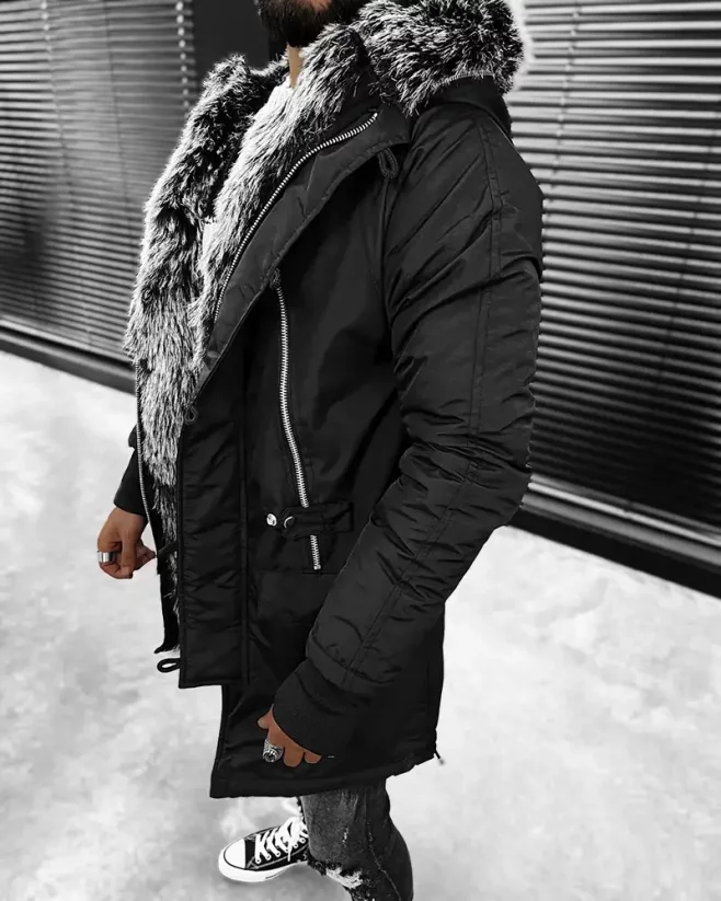 Stylish men's winter jacket parka black OJ Legend