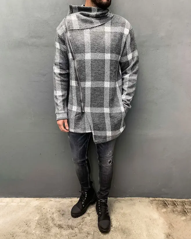 Men's poncho Black Island gray