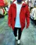 Extended men's transitional jacket red W001