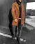 Men's flannel long jacket Black Island - Size: S