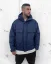 Men's puffer winter bomber jacket Black Island blue - Size: M