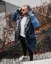 Rifľová pánska zimná bunda parka modrá OJ Denim
