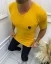 Simple men's yellow t-shirt Lagos - Size: S