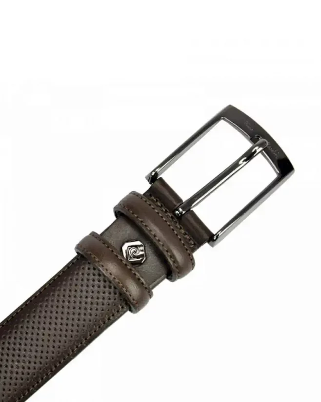 Dark brown men's leather belt Pierre Cardin GF 092