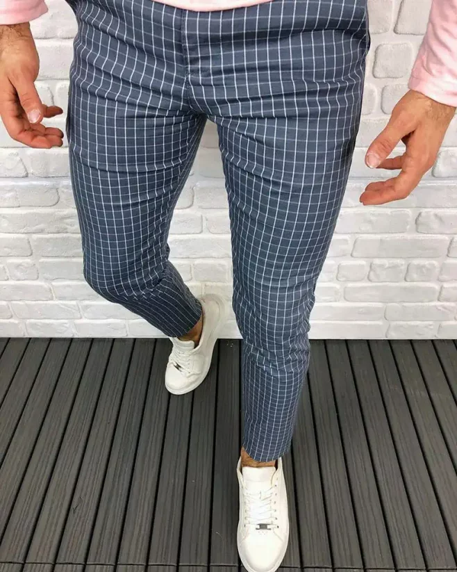 Elegantné pánske nohavice sivé DJP57