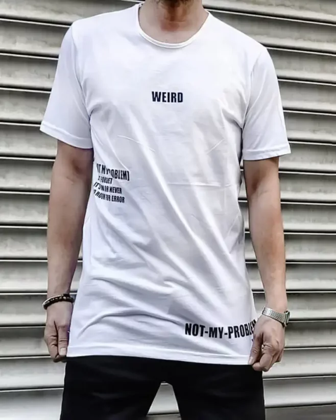 Biele pánske tričko OT SS Weird - Veľkosť: XL