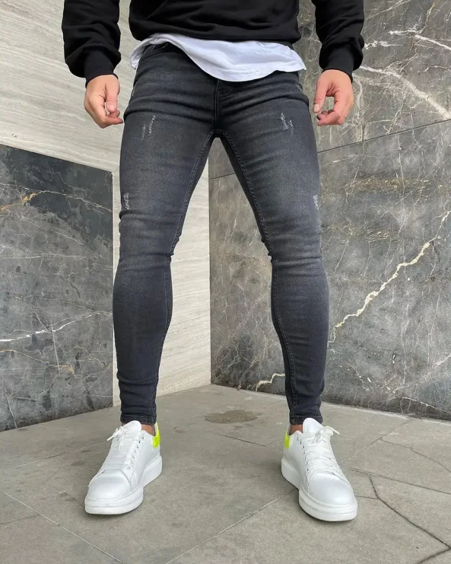 Black men's skinny fit jeans Quality