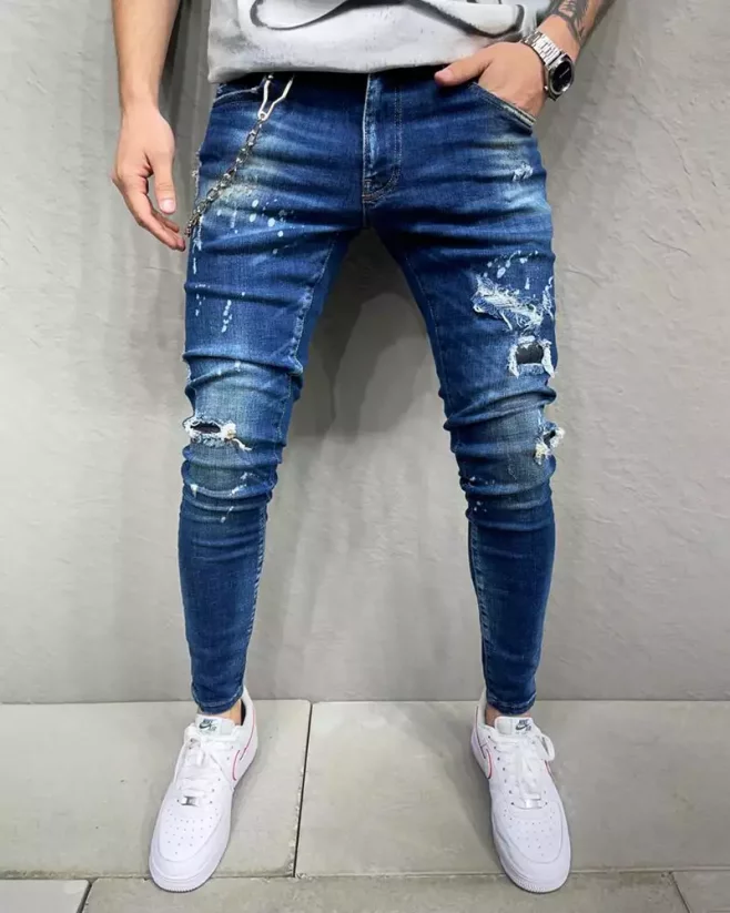 Blue men's torn jeans 2Y Premium Note
