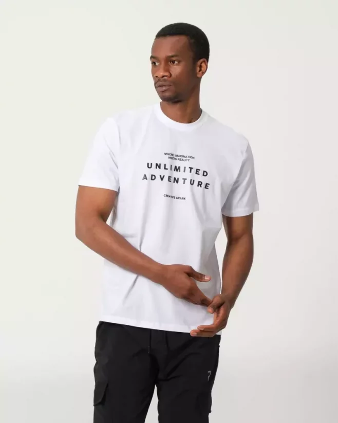 White men's t-shirt Adventure - Size: XXL