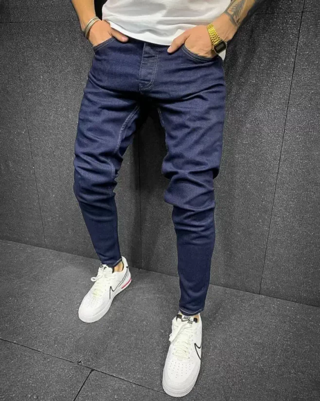 Stylové tmavě-modré pánské džíny 2Y Premium Faded