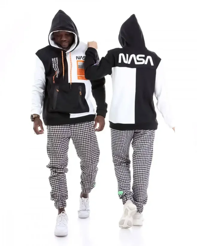Unisex hooded sweatshirt black-white RX Nasa