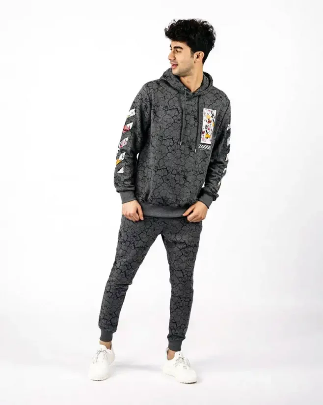 Gray men's tracksuit set OX Toons - Size: S