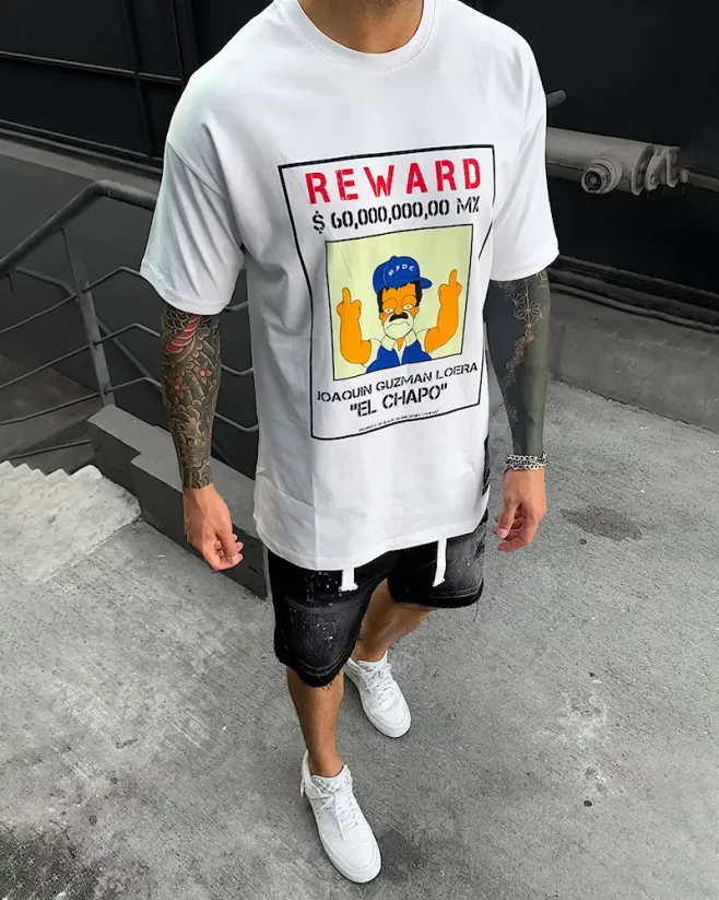 Men's white T-shirt Black Island Reward