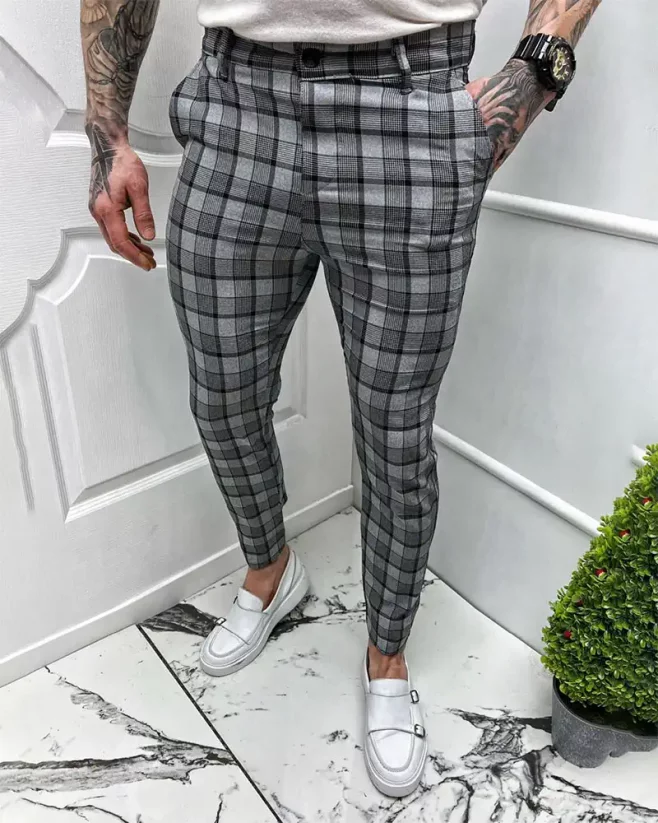 Gray men's elegant pants DJP47