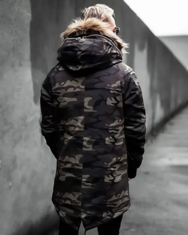 Maskáčová pánska zimná bunda parka zelená OJ Legend - Veľkosť: S