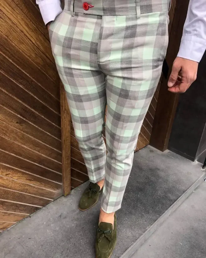 Luxury men's checkered menthol pants DJPE69 Exclusive