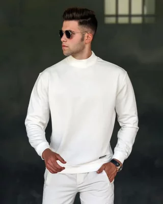 White men's sweatshirt MX Agent