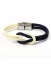 Two-tone men's bracelet with white-blue silver clasp