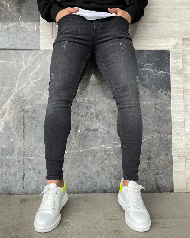 Black men's skinny fit jeans Quality