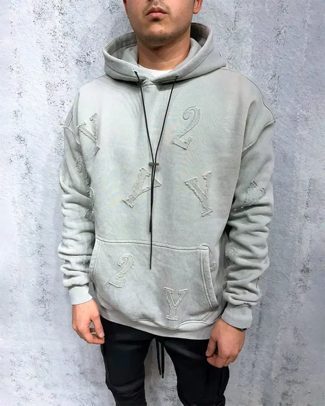 Grey men's hoodie 2Y Premium Love