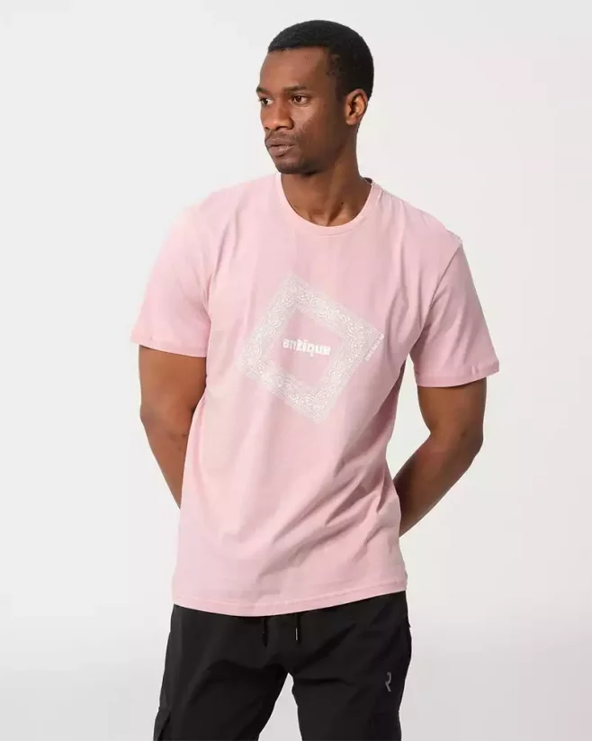 Ružové pánske tričko Antique - Veľkosť: S