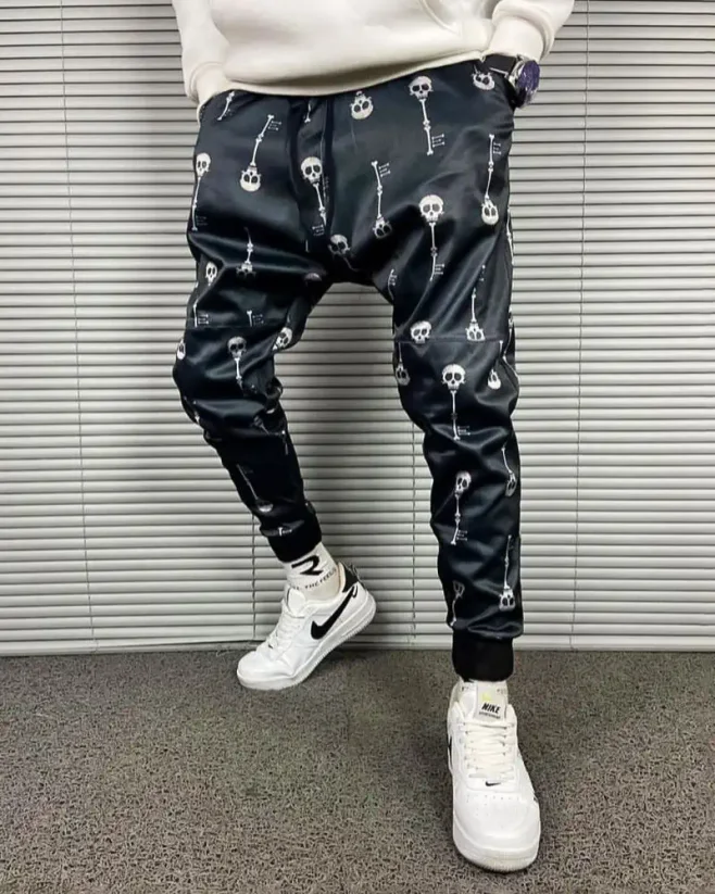 Men's jogger pants black OT SS Skull - Size: L