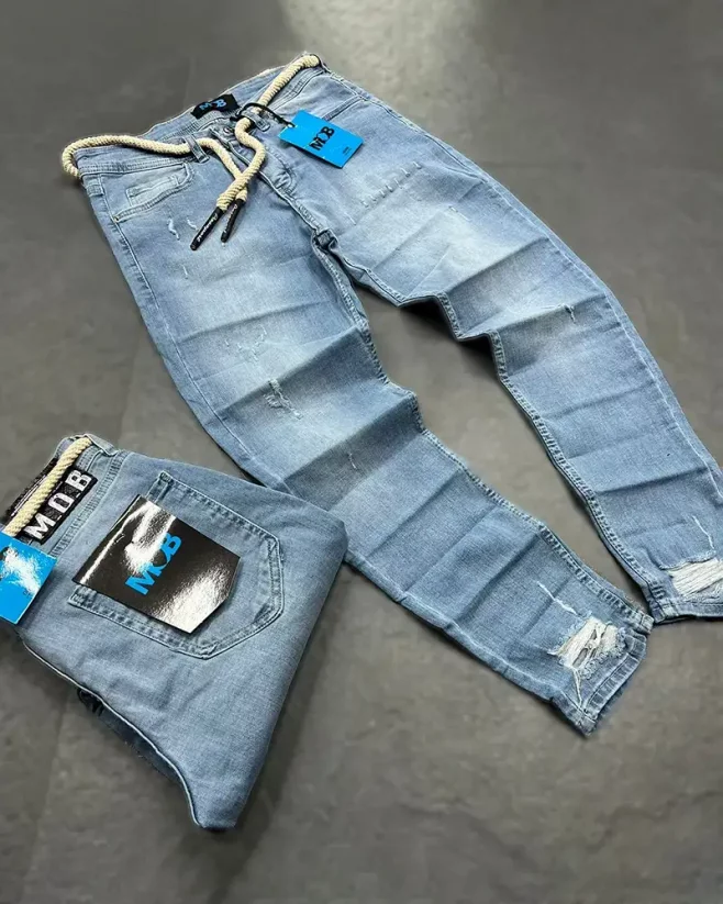 Light blue men's jeans Back - Size: 32