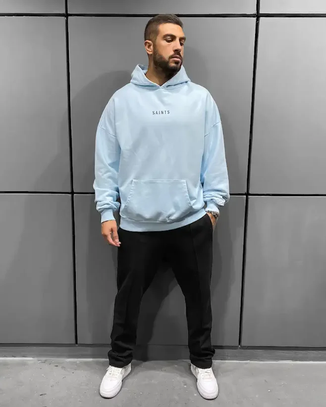 Men's blue hooded sweatshirt Black Island Saints