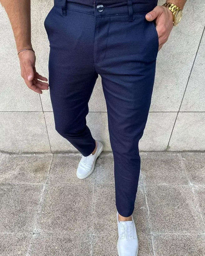 Elegantní pánské kalhoty modré DJP12