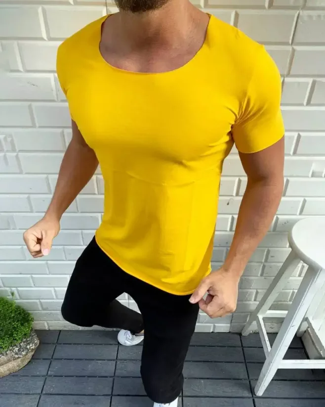 Jednoduché žluté pánské tričko Lagos