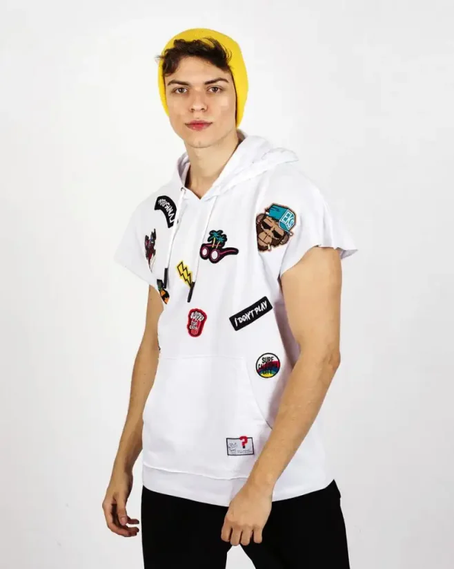 Biele pánske tričko s kapucňou OX Original