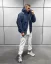 Men's puffer winter bomber jacket Black Island blue - Size: M