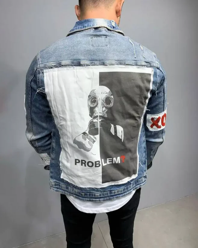 Blue men's denim jacket 2Y Premium Problem - Size: S