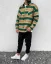 Checkered men's flannel Black Island green