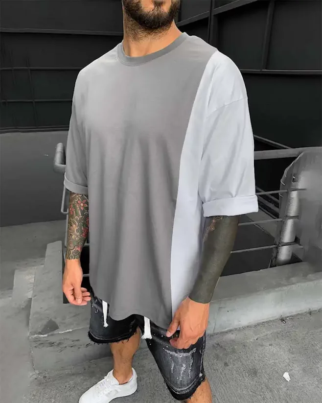 Men's grey T-shirt Black Island Double - Size: S