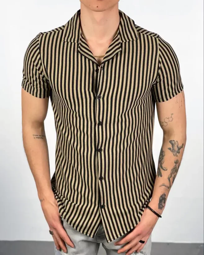 Čierno-hnedá pánska košeľa Lagos - Veľkosť: XL