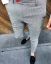 Luxusné pánske pásikavé nohavice sivé DJPE68 Exclusive - Veľkosť: 31